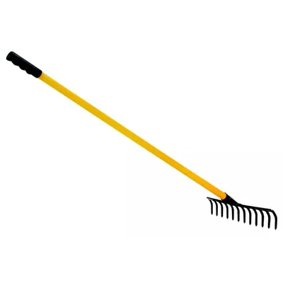 Global Nature Agro 12 Tine Garden Rake With Handle, 12 Inch Blade, Metal Manual Rake For Home, Farming & Gardening