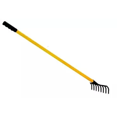Global Nature Agro 8 Tine Garden Rake With Handle, 8 Inch Blade, Metal Manual Rake For Home, Farming & Gardening