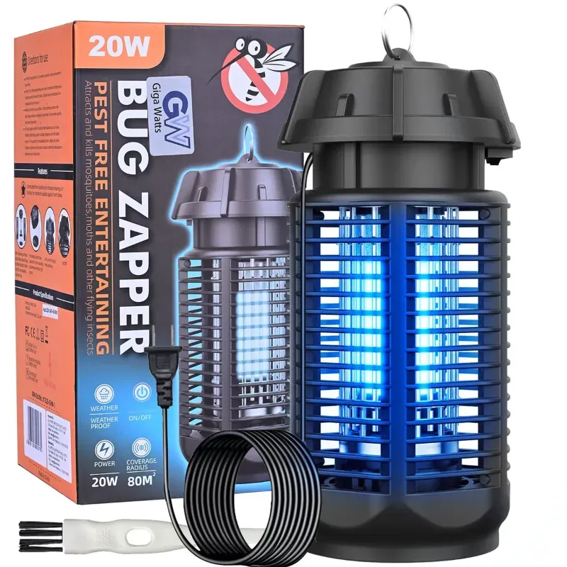 Giga Watts 20 W Insect Trap, Powerful UV Light, 80 sq.m Coverage Area For Home, Backyard, Kitchen & Camping