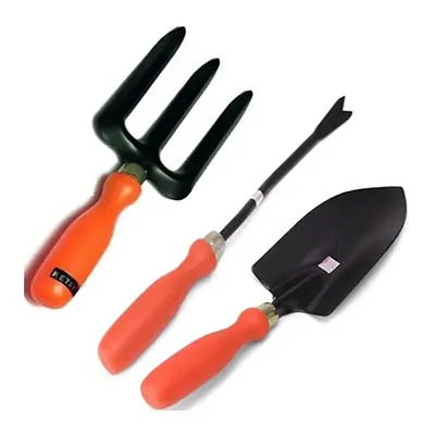 AGT Set of 3 Garden Tools Combo, Trowel, Weeder and Garden Fork (Pack of 2, 6 Tools)