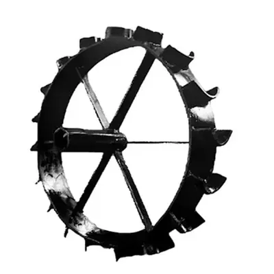 Mild Steel 1 Piece 16 Inch Big Iron Wheel for 5 to 12 HP Petrol Power Tiller (Wheel Type-Right Wheel)