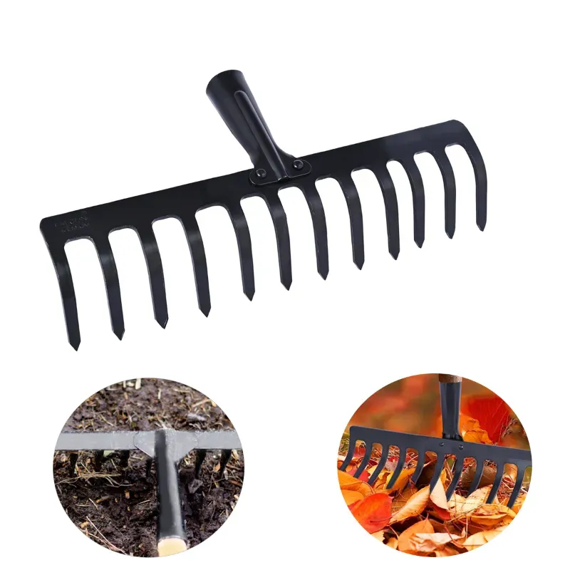 FALCON FGR-12, 12-Teeth Premium Garden Rake Without Handle, for Loosening Soil, Gathering Leaf, Leveling Land