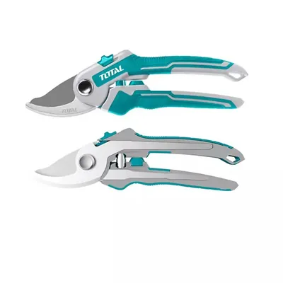 TOTAL Pruning Shear THT0601, 8.5 Inch Metal Fram & Carbon Steel Blade, Manual Garden Cutter