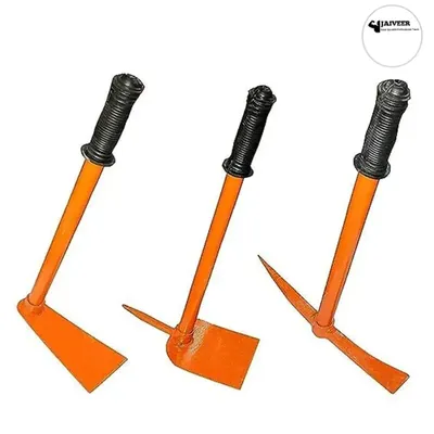 Jaiveer Garden Tools Set of a Tiller, Hoe and a Cultivating Hoe, Used for Effective Gardening