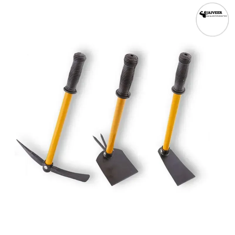 Jaiveer Garden Tools Set of a Tiller, Hoe and a Pronged Hoe, Used for Effective Gardening