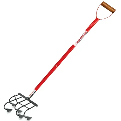 Global Nature Agro 5-Tines, 4 Inch Manual Hand Rake With 2, 4.25 ft Adjustable Handle, For Farming & Gardening