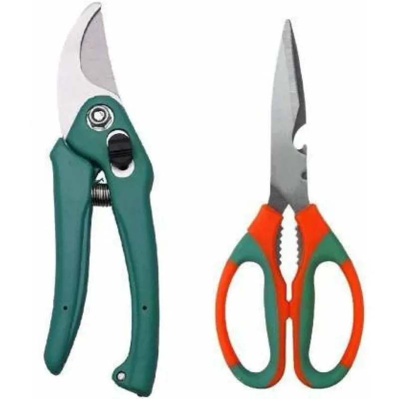 AGT Garden Tools Combo Kit of a Gardening Pruner and Gardening Scissor, Used for Small-Scale Gardening Processes (2 Tools