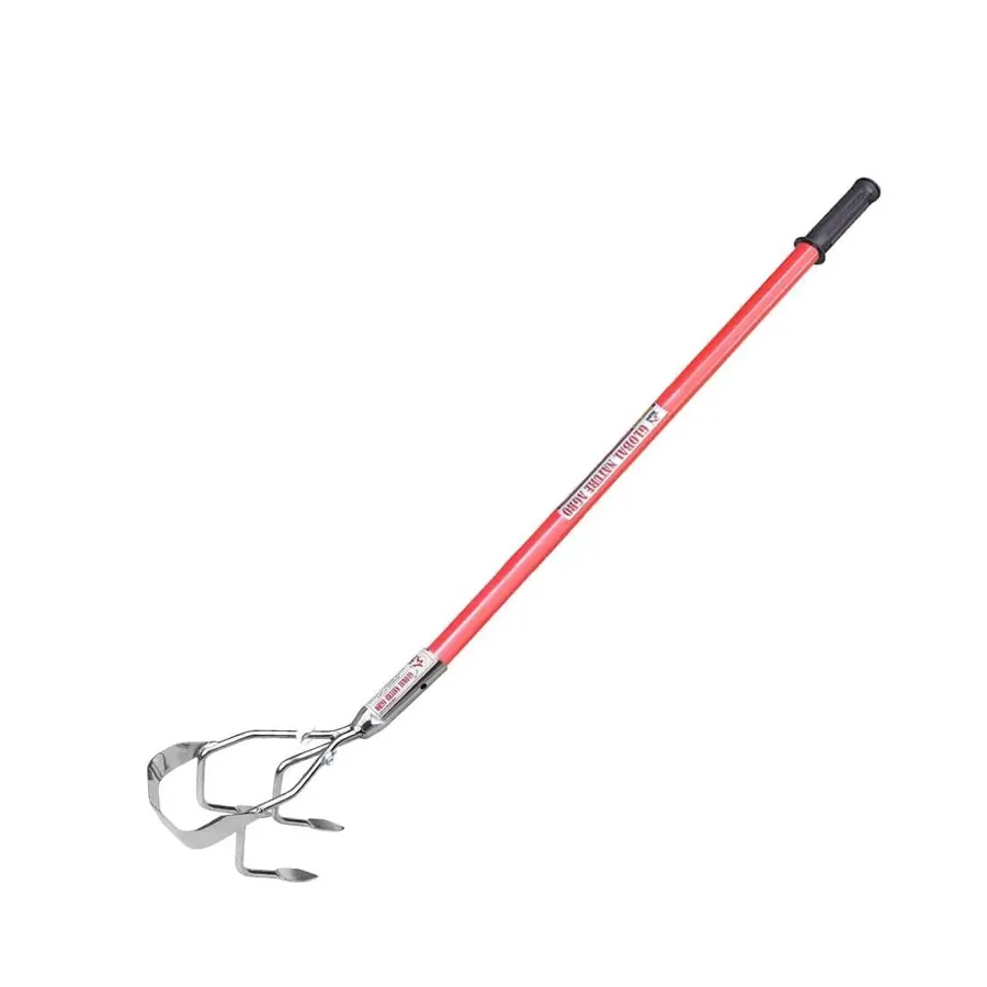 Global Nature Agro 3-Tines, Manual Hand Culti-Rake With 2 ft Steel Handle and Grip, For Farming & Gardening