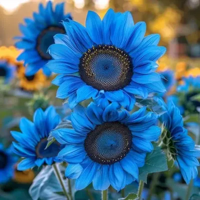 GEBDINSH Blue Sunflower Flowering Seeds (60-70 Seed Per Packet) for Home and Gardening