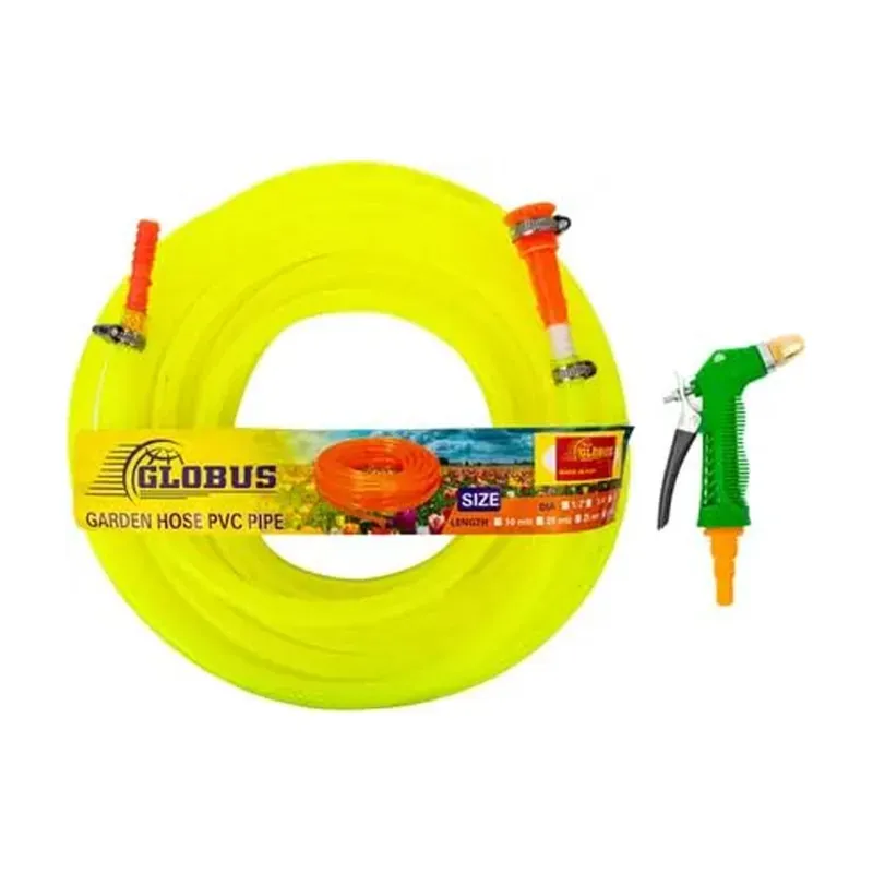 Globus 062 Garden Water Hose Pipe, 10 m Transparent Nylon, Suitable For Watering Plants, Lawn Care & Car Wash