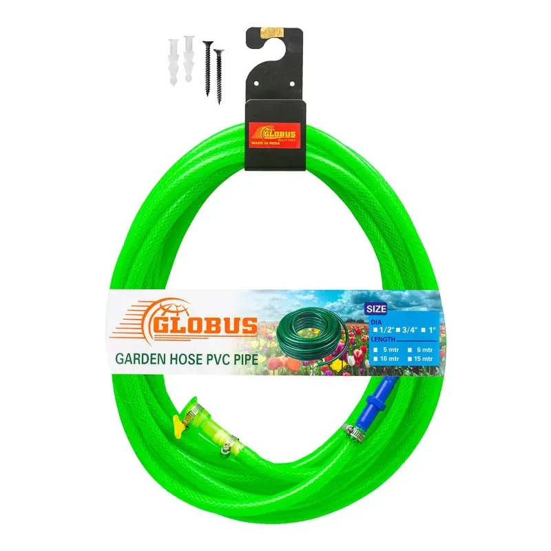 Globus 1806 Steel Hose Hanger, 10 m Transparent Nylon Hose & Adapter/ 2Clip/ 1Butterfly Clip/ 2 Screw/ 2 Socket