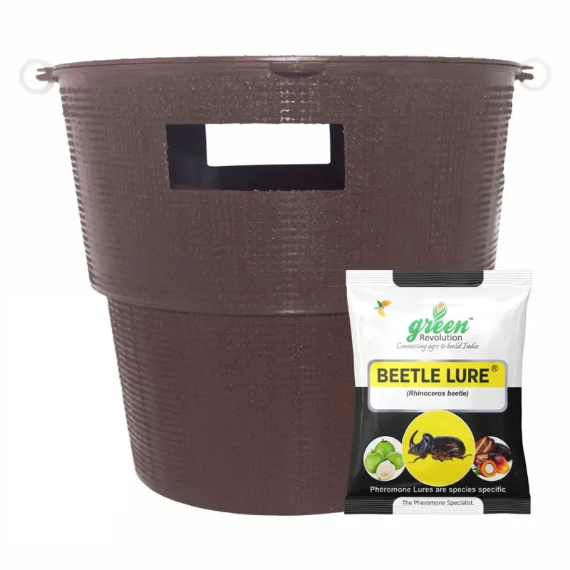 Green Revolution Highly Effective Bucket Insect Trap with Beetle Insect Lure (Pack-5 pcs)