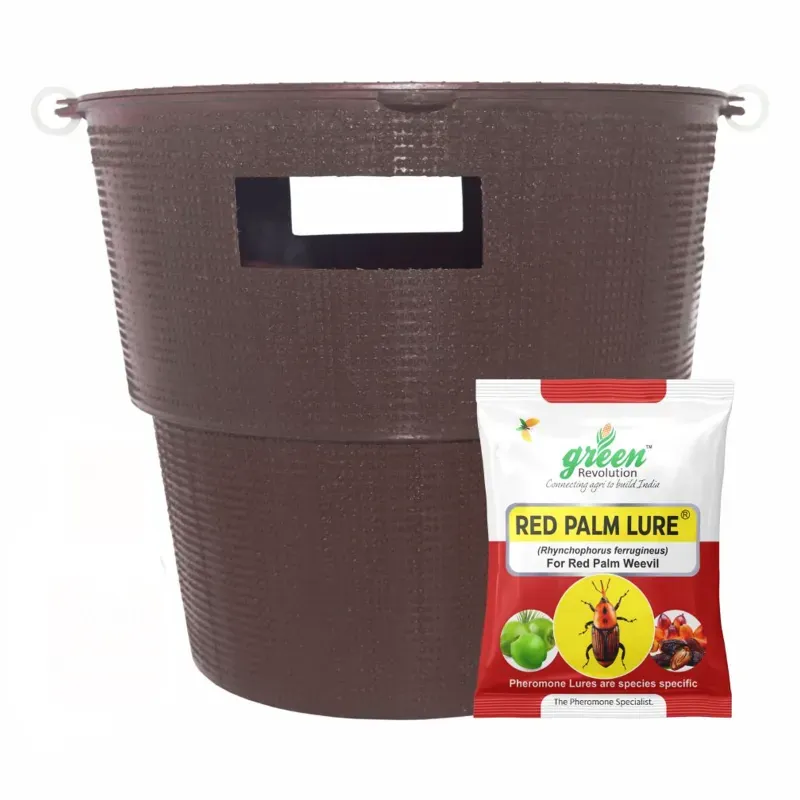 Green Revolution Highly Effective Bucket Insect Trap with Red Palm Insect Lure (Pack-5 pcs)