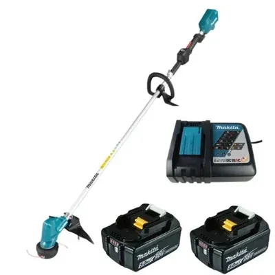 MAKITA DUR190LRT1, 240 W 18 V Cordless Grass Cutting Machine with 2 Batteries and 1 Charger