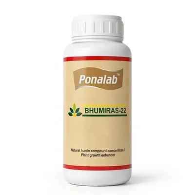 PONALAB Bhumiras 22, 500 ml Plant Growth Promoter, 12% Active Peat Derived Natural Humic Acid Liquid for Root & Soil Conditioning