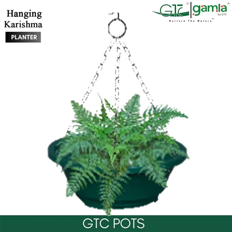 GTC 10 Inch Multi Color Hanging Karishma Planter Modern Decorative Pots for Stylish Spaces, Home Decoration, Gardens (Pack Of 3)