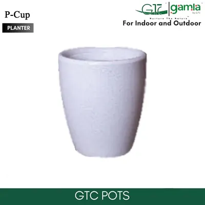 GTC 15 Inch Multi Color P-Cup Planter Modern Decorative Pots for Stylish Spaces, Home Decoration, Gardens (Pack of 2)(Color-White)