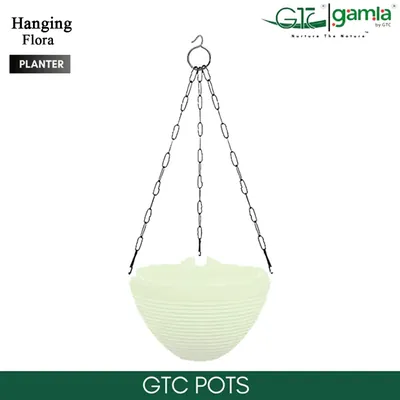 GTC 9 Inch Multi Color Hanging Flora Planter Modern Decorative Pots for Stylish Spaces, Home Decoration, Gardens (Pack of 5)(Color-White)