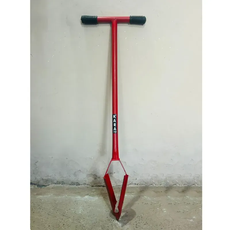 Heavy Duty Handheld Earth Auger, Post Hole Digger with Non-Slip T-Handle