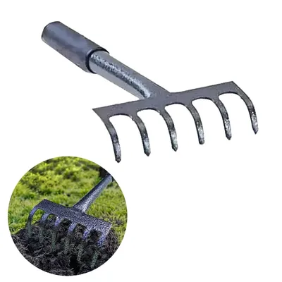 Concorde 6-Teeth Mild Steel Hand Rake, Used for Garden Weeding, Cultivating & Leveling Soil