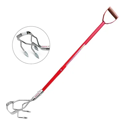 Global Nature Agro 3-Tines, Manual Hand Culti-Rake With 4.25 ft Steel Handle and Grip, For Farming & Gardening
