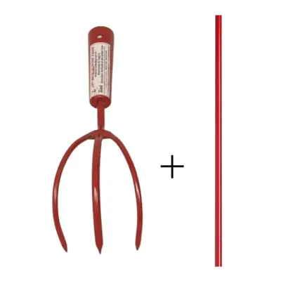 Heavy Duty 3 Tine Hand Tiller, Cultivator With 5 ft Handle