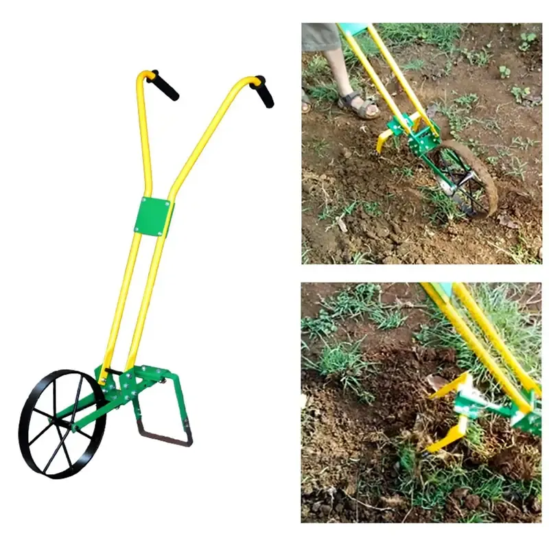 Parasmani Agritech Heavy Duty Manual Wheel Hoe or Hand Tractor with 12 Inch Weeder Attachment