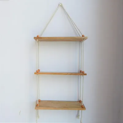Ecofynd 16 Inch Wall Hanging Wooden Shelf for Pots and Plants (EC18034-SH006)