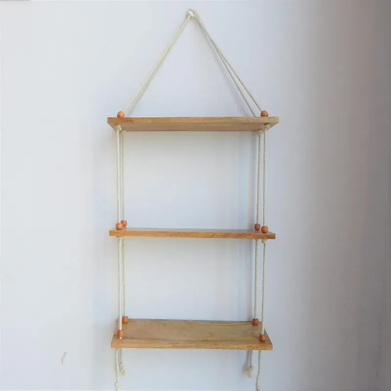 Ecofynd 16 Inch Wall Hanging Wooden Shelf for Pots and Plants (EC18034-SH006)