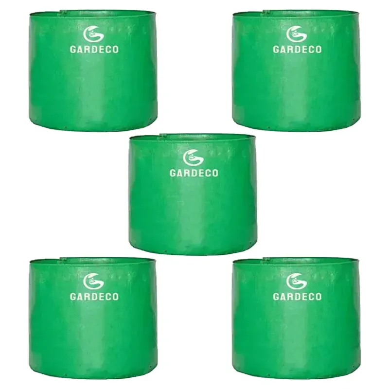 Gardeco 260 GSM UV Treated 24 x 24 Inch Round Type HDPE Grow Bag for Home, Garden and Nursery (Quantity-5 pieces)