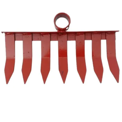 Heavy-Duty 12 Inch Garden Rake Head with 7 Metal Tines for Tough Soil Work