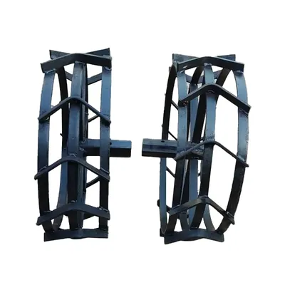 Mild Steel 2 Pcs 16 Inch Economy Special Iron Wheel for 5 to 12 HP Petrol Power Weeder & Tiller with Free Tyre Holder
