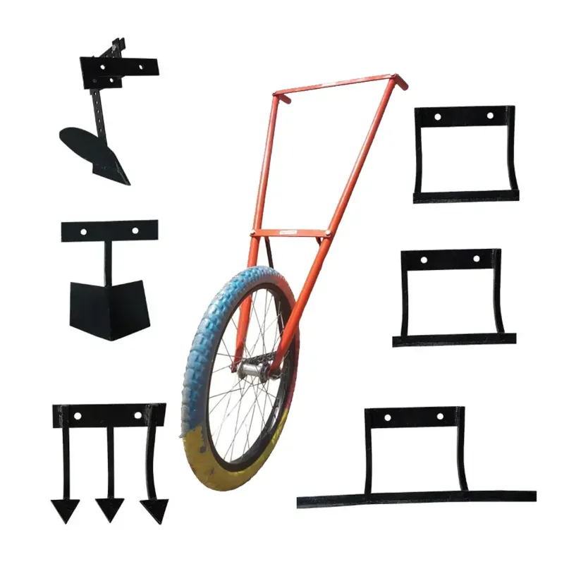 Heavy Duty 4 ft Manual Cycle Wheel Hoe with Multiple Attachments for Soil Digging