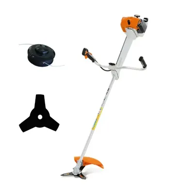 Stihl FS 350, 40.2 CC 2-Stroke Sidepack Petrol Brush Cutter, 2.2 HP Grass Cutting Machine for Agriculture & Gardening