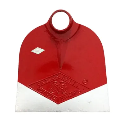 Heavy-Duty Round Fawda Hoe Head with 9 Inch Iron Blade for Digging & Weeding (Red)