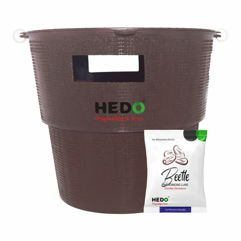 Hedo RB Lure & Pheromone Bucket Trap, Controls Rhinoceros Beetle for Coconut, Date Palms, Oil Palm, & Arecanut Palm, Pack of 2