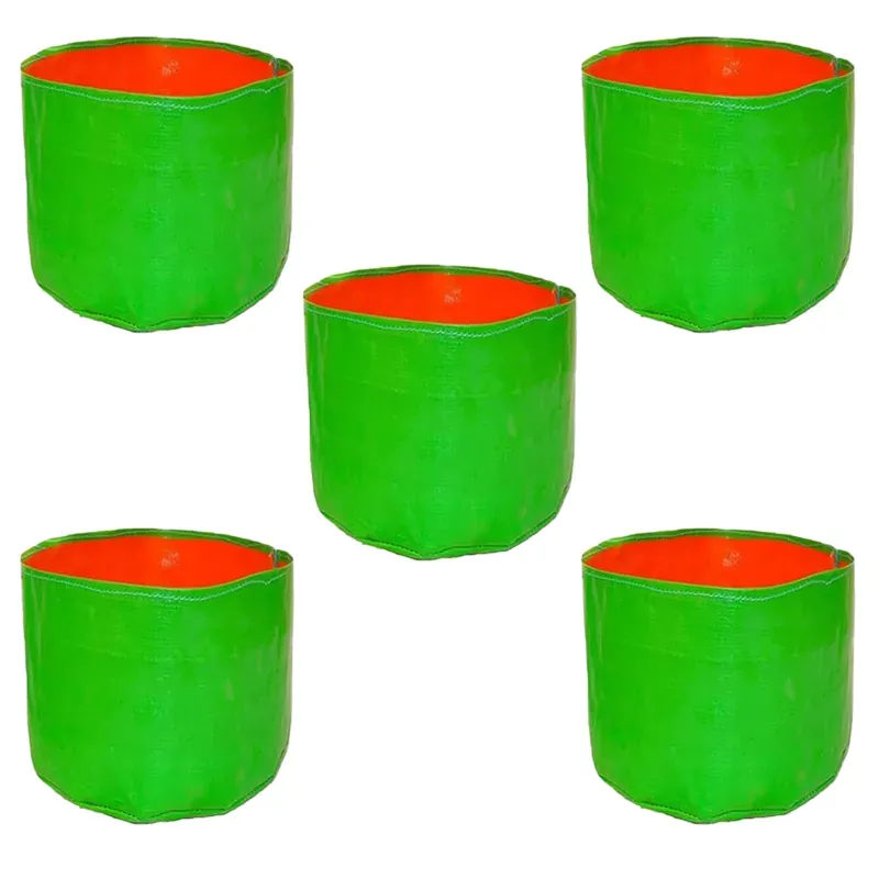 Gardeco 260 GSM UV Treated 6 x 6 Inch Round Type HDPE Grow Bag for Home, Garden and Nursery (Quantity-5 pieces)