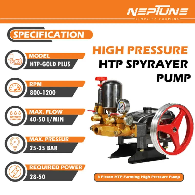 Neptune HTP-45 (Gold Plus), 20-45 Bar HTP Spray Pump Without Motor For Agricultural Spraying