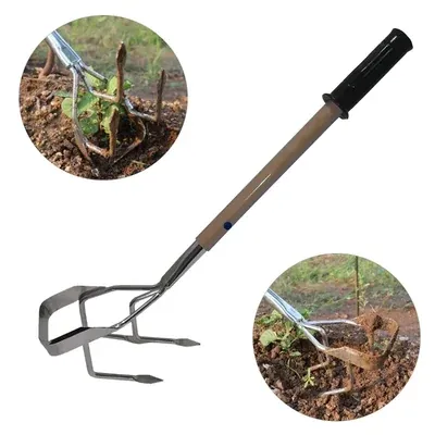 REDBUILD 2 in 1 Hand Weeder with 1 ft Handle, Rust Proof, Hand Weeder for Gardening