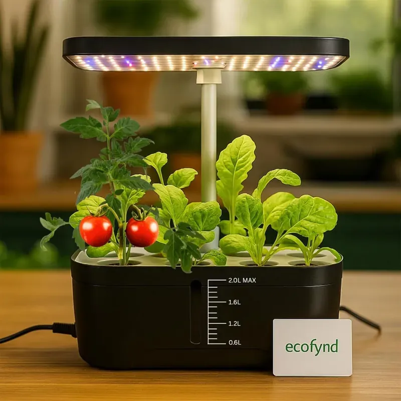 Ecofynd Clyra 8 Pods Indoor Garden Hydroponics System, 15 W LED Artificial Sunlight, Adjustable