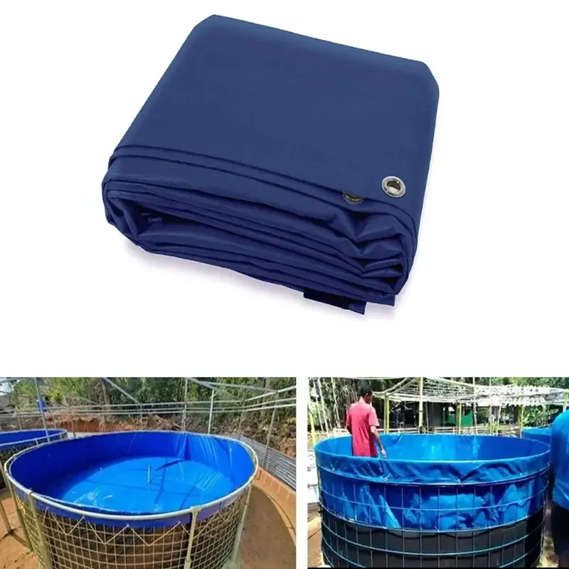 L KAIJA 650 GSM Round Tarpaulin for Biofloc Fish Tank, Capacity 20000 L