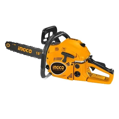 INGCO Heavy Duty 46-cc Petrol Chainsaw with 18 Inch Guide Bar, Used for Landscaping and Cutting, GCS5451811