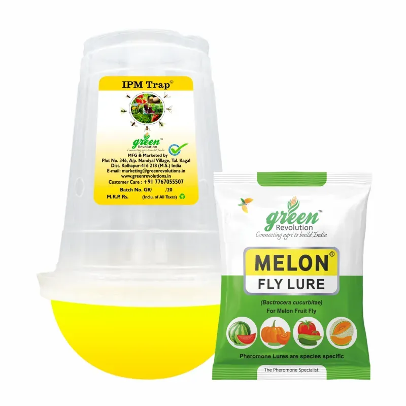 Green Revolution Highly Effective IPM Insect Trap with Melon Fly Lure (Pack-10 pcs)