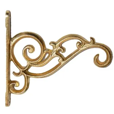 Ecofynd Metal Golden Wall Hook Hanging Plant Bracket, Decorative Straight Plant Hanger for Bird Feeders, Planters, Lanterns, Macrame