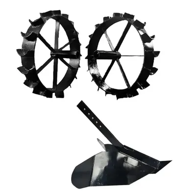 Heavy Duty 16 Inch Iron Wheel & Ridger Attachment Combo For 5 to 10 HP Petrol Power Tiller / Cultivator