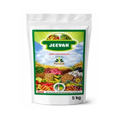 PONALAB 5 kg JEEVAH (Black) Organic Plant Growth Promoter for Root Formation, Soil Structure, & Water Retention in All Crops
