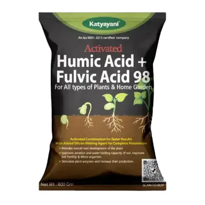 Katyayani Activated Humic Acid + Fulvic Acid 98, Organic Fertilizer, 800 g (Pack-1 x 800 g)