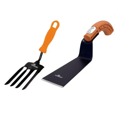 Unison Garden Duo : Twisted Fork & 3 Inch Khurpa, Soil Aeration & Weeding Set