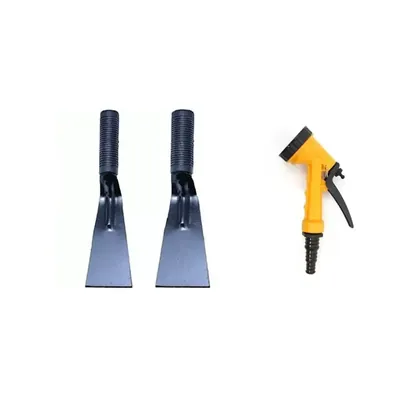 AGT Garden Tools Combo Kit of a Spray Gun, a 2 Inch Khurpi and a 3 Inch Khurpi, Used for Small-Scale Gardening (3 Tools)