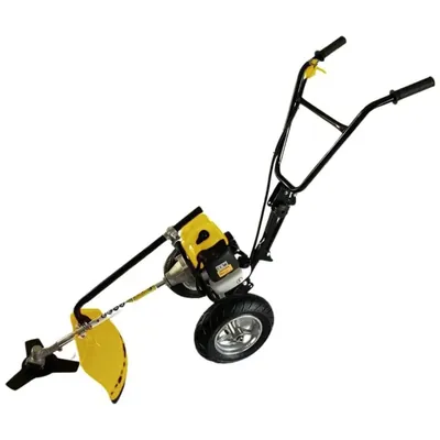 KisanKraft KK-BC4-35T, 4 Stroke 38 CC Petrol Operated Trolley Type Brush Cutter with Accessories